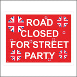 TR571 Road Closed For Street Party Union Jack Carnival Fete