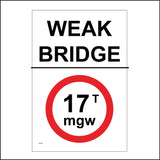 TR462 Weak Bridge Maximum Weight 17t mgw