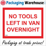 CS616 No Tools Left In Van Overnight