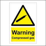 WS557 Warning Compressed Gas Sign with Triangle Gas Canister