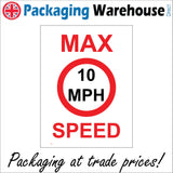 TR193 Max Speed 10 Mph Sign with Circle