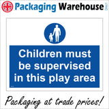 MA530 Children Must Be Supervised In This Play Area Sign with Circle Child Adult