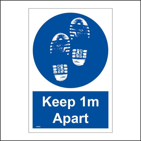 MA653 Keep 1m Apart Sign with Shoes
