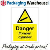 WS869 Danger Oxygen Cylinder Sign with Triangle Oxygen Cylinder