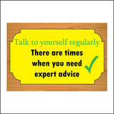 HU327 Talk To Yourself Need Expert Advice Office Workplace Shop Fun Gift Plaque