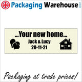 CM277 Your New Home Jack & Lucy 20 11 20 Personalise Me Sign with House Hearts