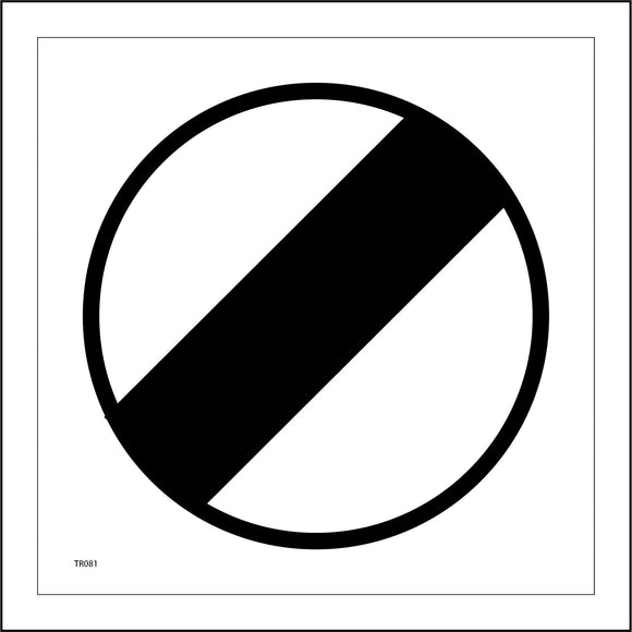 TR081 End Of Speed Limit Sign with Black Line