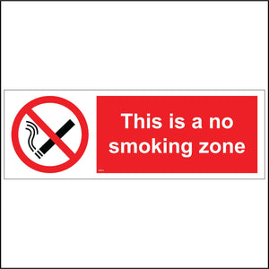 NS024 This Is A No Smoking Zone Sign with Cigarette
