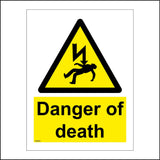 WS450 Danger Of Death Sign with Triangle Person Lightning Bolt
