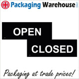 DS018 Open Closed Door Sign Double Sided White Black