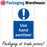 MA615 Use Hand Sanitiser Sign with Exclamation Mark