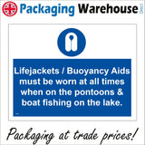 MA400 Life Jackets/ Buoyancy Aids  Must Be Worn At All Times Sign with Circle Life Jacket