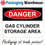 CS167 Danger Gas Cylinder Storage Area Sign