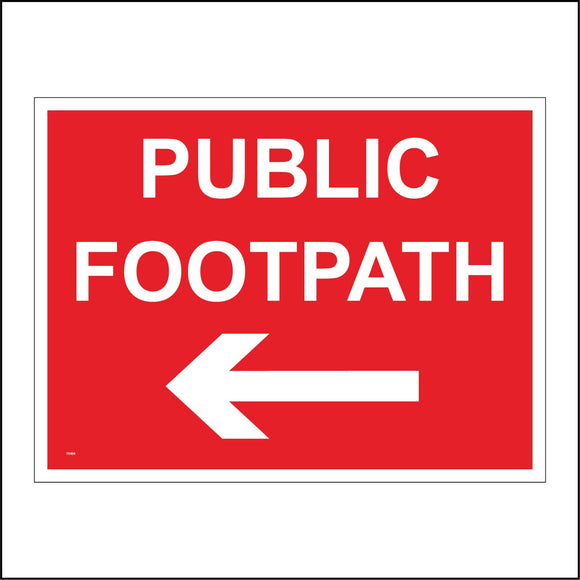 TR484 Public Footpath Left Arrow