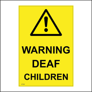 WT229 Warning Deaf Children Playing Speed Slow Noise Hearing
