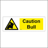 WT243 Caution Bull Farming Beware Charge Animal Farming