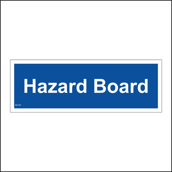 HA199 Hazard Board Record Information Risk Safety