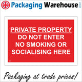 SE125 Private Property No Smoking Socialising Here