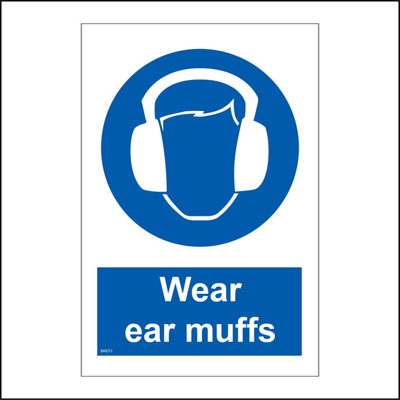 MA073 Wear Ear Muffs Sign with Face Headphones