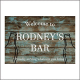 CM185 Welcome To Rodneys Bar Sign with Bottles