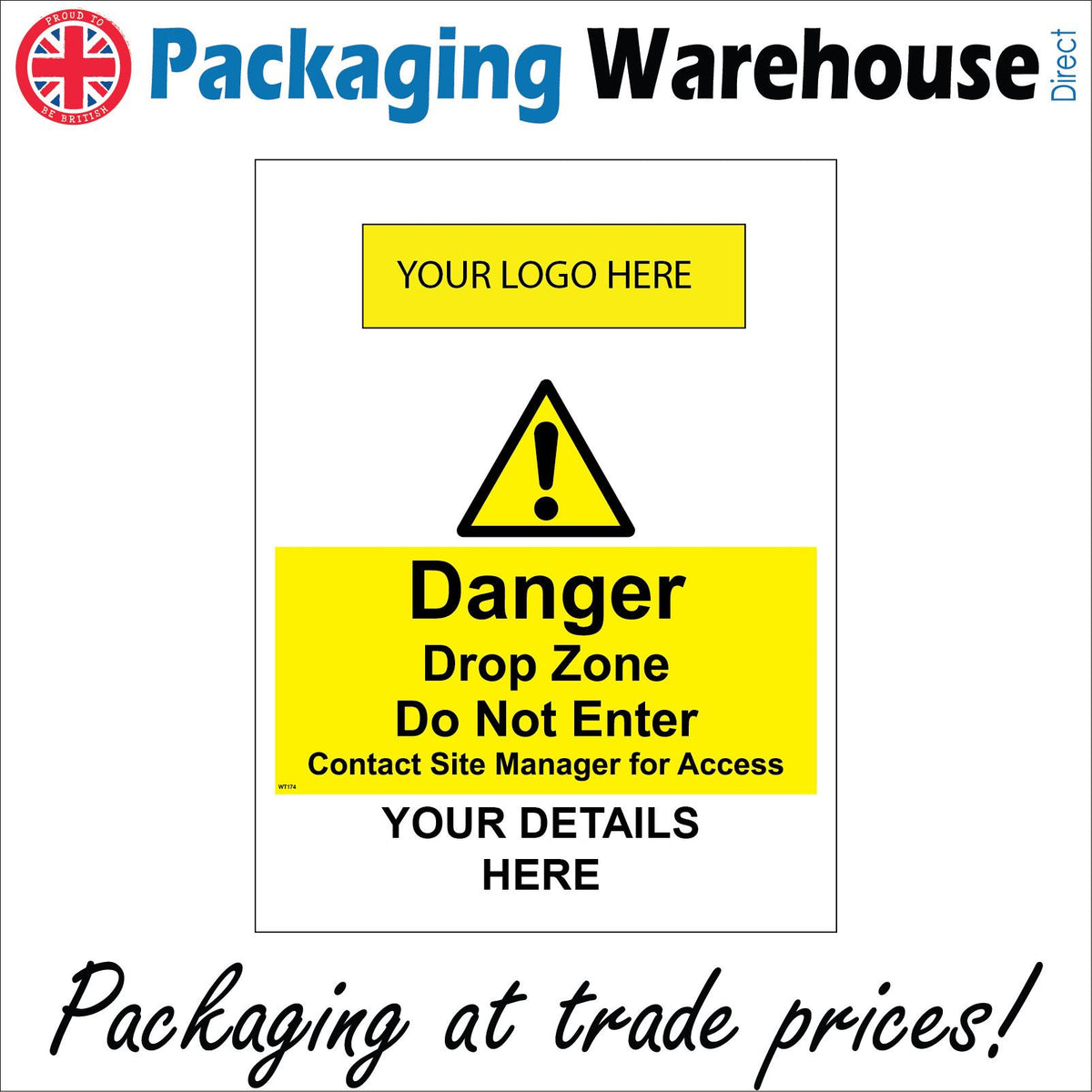 Danger Drop Zone Do Not Enter Logo Details Company Name – PWDirect