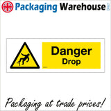 WS859 Danger Drop Sign with Triangle Man Step