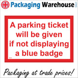 VE276 A Parking Ticket Given If Not Displaying Blue Badge