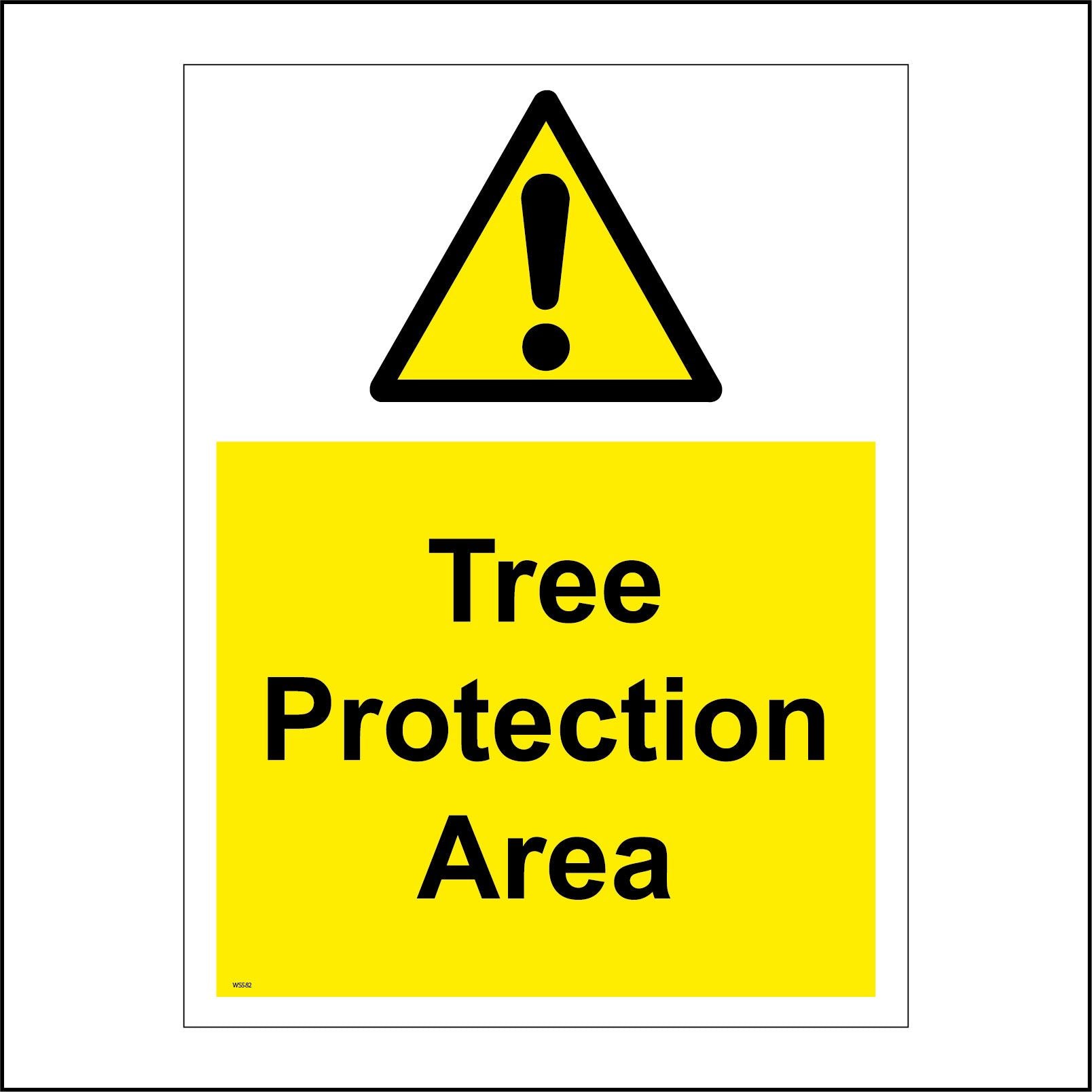 Tree Protection Area Sign with Triangle Exclamation Mark – PWDirect