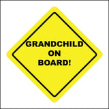 HU364 Grandchild On Board Yellow Traffic Safety Distance
