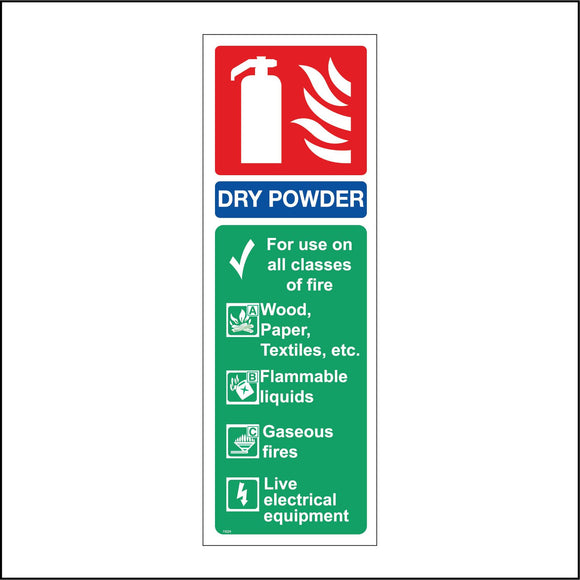 FI024 Dry Powder Fire Extinguisher Sign with Fire Extinguisher Fire Tick Canister Lighting A