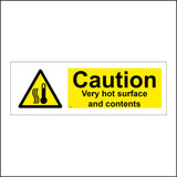 WS830 Caution Very Hot Surface And Contents Sign with Triangle Thermometer 3 Squiggly Lines