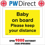 VE280 Baby On Board Please Keep Your Distance