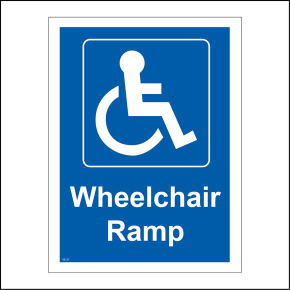 VE127 Wheelchair Ramp Sign with Disabled Logo