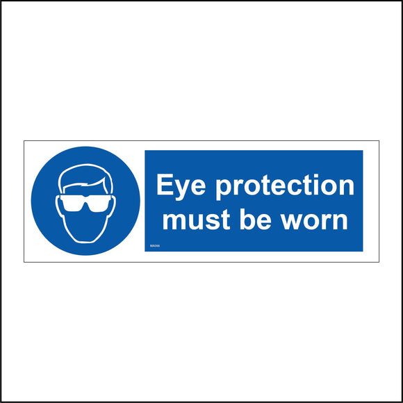 MA066 Eye Protection Must Be Worn Sign with Face Glasses