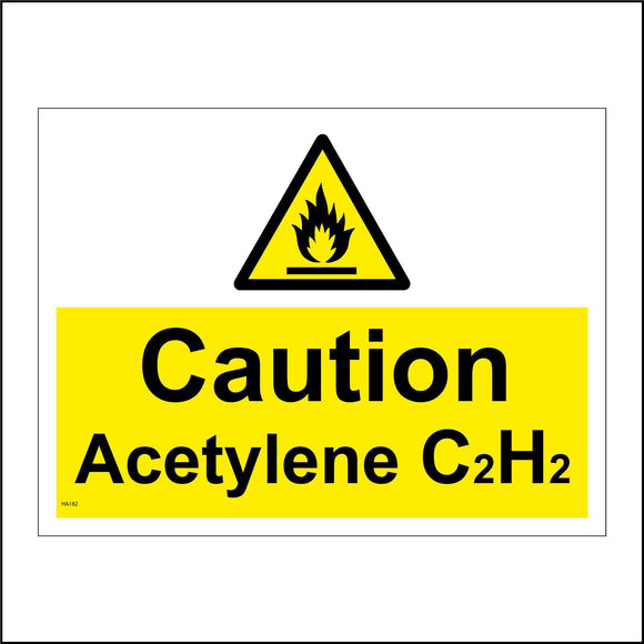 HA182 Caution Acetylene C2H2 Gas Storage
