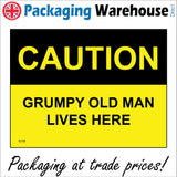 HU180 Caution Grumpy Old Man Lives Here Sign