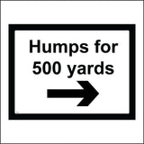 TR627 Humps for 500 Yards Right Arrow Traffic Speed Slow