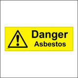 WS019 Danger Asbestos Sign with Triangle Exclamation Mark