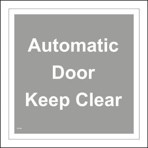 GE946 Automatic Door Keep Clear Grey Access Slide Entry