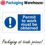 MA462 Permit To Work Must Be Obtained Sign with Circle Exclamation Mark