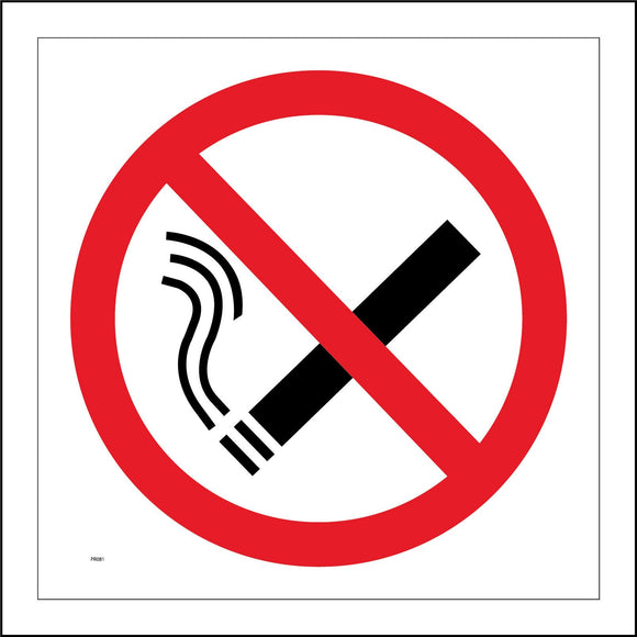 PR081 No Smoking Sign with Circle Cigarettes
