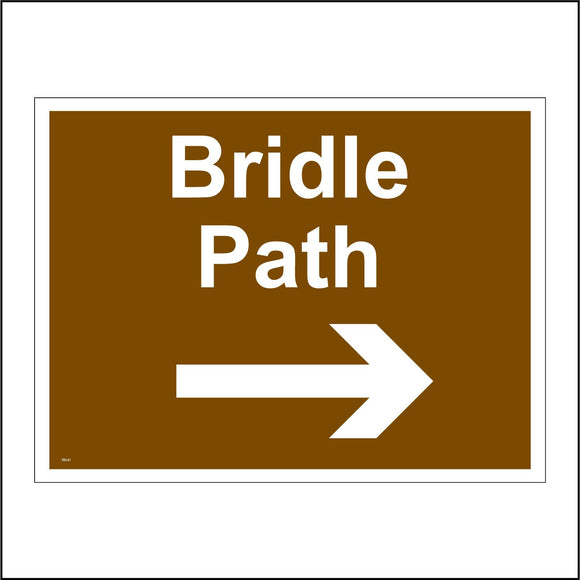 TR141 Bridle Path Right Sign with Arrow