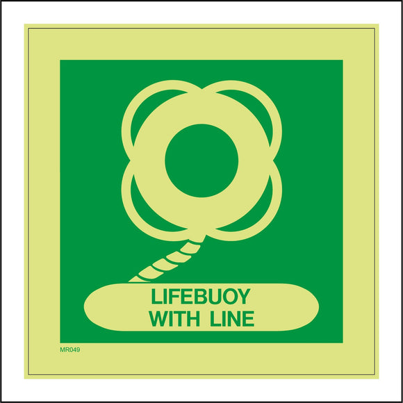 MR049 Lifebuoy With Line Sign with Lifebuoy Rope