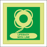 MR049 Lifebuoy With Line Sign with Lifebuoy Rope