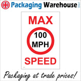 TR203 Max Speed 100 Mph Sign with Circle