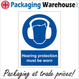 MA071 Hearing Protection Must Be Worn Sign with Face Ear Protectors