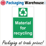 GE531 Material For Recycling Sign with Square Recycling