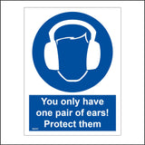 MA087 You Only Have One Pair Of Ears! Protect Them Sign with Face Headphones