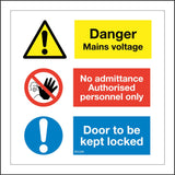 MU288 Danger Mains Voltage No Admittance Kept Locked