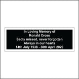 CM206 In Loving Memory Of Personalise Dates Sign